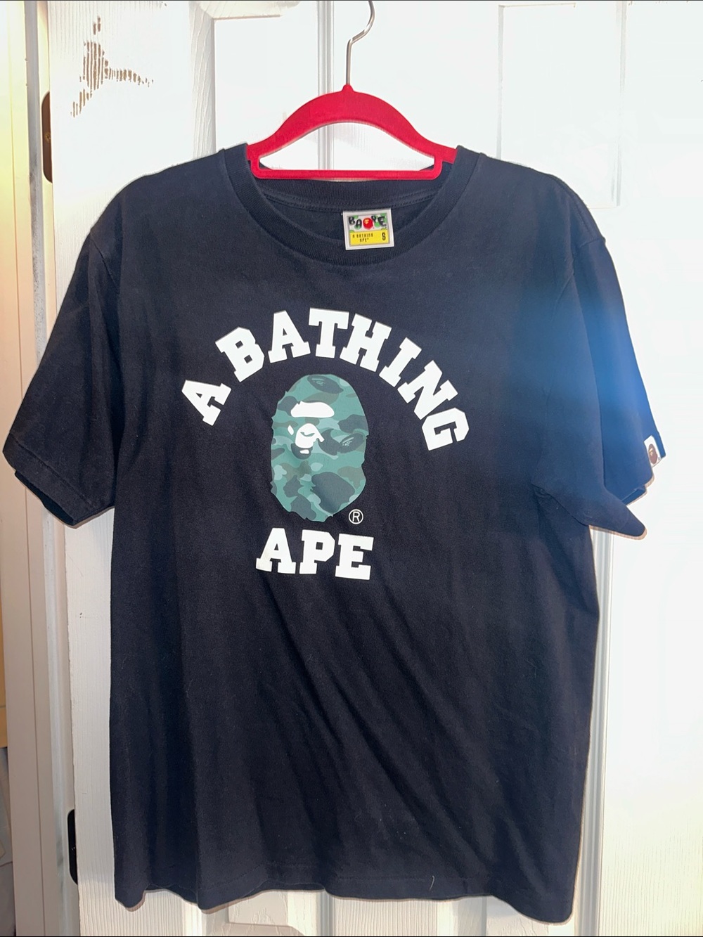 Authentic BAPE A Bathing Ape Shark Graphic Tee in Black SZ SM